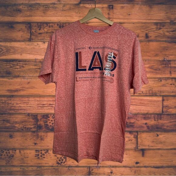 5 for $25🔥Pacific Las Vegas Red Short Sleeve T-Shirt Large- New - Picture 1 of 5